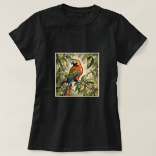 Papagei auf Baum Zeichnung T-Shirt
