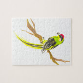 Papagei auf einem Zweig. Aquarellmalerei Puzzle (Horizontal)