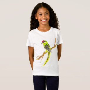 Papagei auf einem Zweig. Aquarellmalerei T-Shirt
