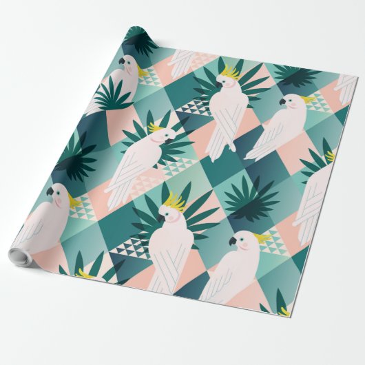 Papagei auf Palm 1 Geschenkpapier (Ungerollt)
