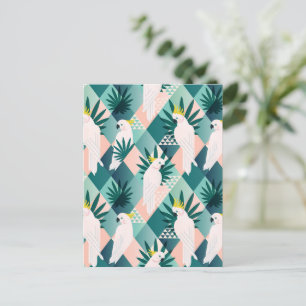 Papagei auf Palm 1 Postkarte