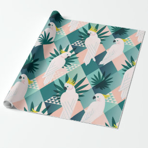 Papagei auf Palme 1 Geschenkpapier