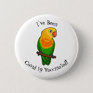 Papagei aus niedlichem Cartoon Button