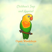 Papagei aus niedlichem Cartoon Fensteraufkleber (Blatt 3)