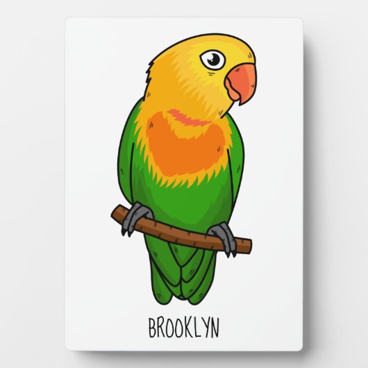 Papagei aus niedlichem Cartoon Fotoplatte (Vorderseite)