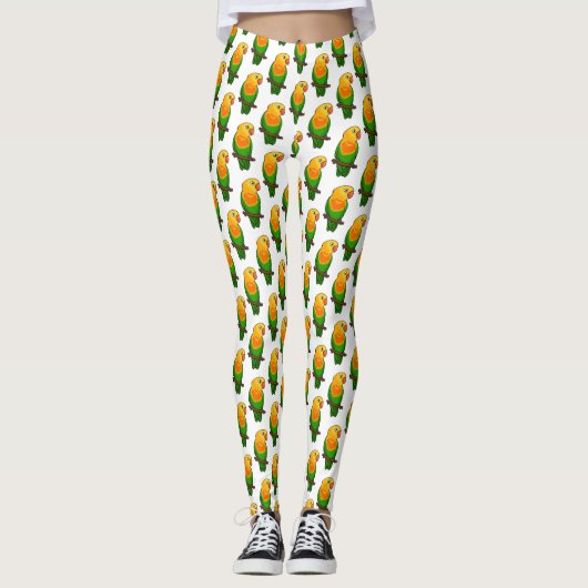 Papagei aus niedlichem Cartoon Leggings (Vorderseite)