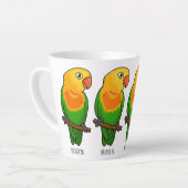 Papagei aus niedlichem Cartoon Milchtasse (Linke Ecke)