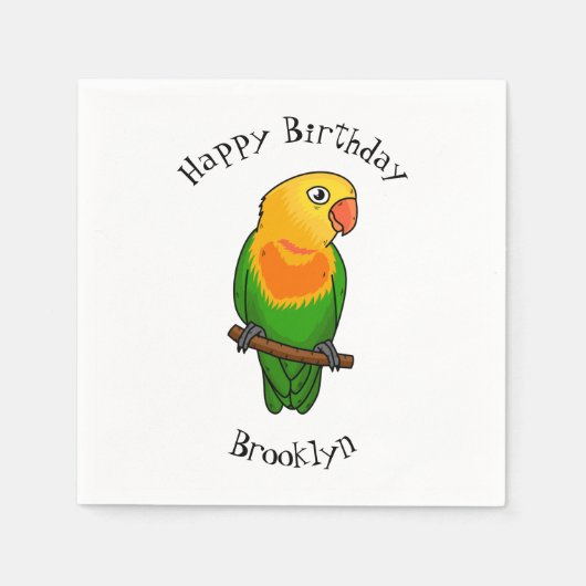 Papagei aus niedlichem Cartoon Serviette (Vorderseite)