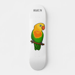 Papagei aus niedlichem Cartoon Skateboard