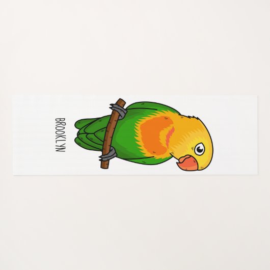 Papagei aus niedlichem Cartoon Yogamatte (Rückseite (Horizontal))