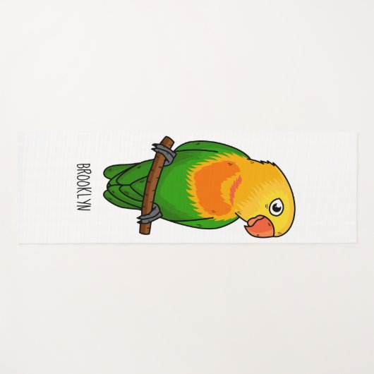 Papagei aus niedlichem Cartoon Yogamatte (Vorderseite (Horizontal))