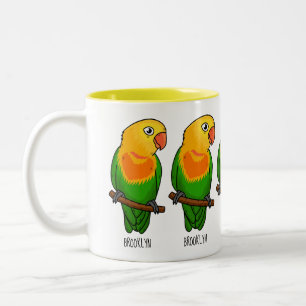 Papagei aus niedlichem Cartoon Zweifarbige Tasse