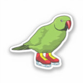 Papagei bei Ice-Skaten mit Ice-Skaten Aufkleber (Vorderseite)