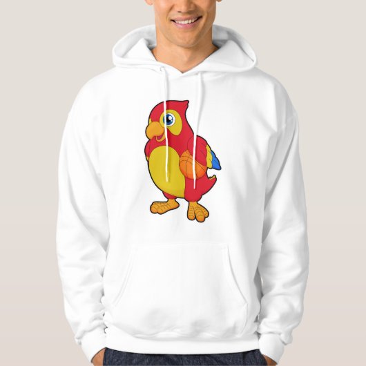 Papagei beim Basketballsport Hoodie (Vorderseite)