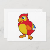 Papagei beim Basketballsport Postkarte (Vorne/Hinten)