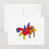 Papagei beim Fliegen als Pilot Postkarte (Vorne/Hinten)