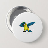 Papagei beim Hip Hop Dance Dab Button (Vorne & Hinten)