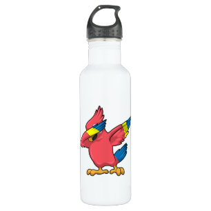 Papagei beim Hip Hop Dance Dab Edelstahlflasche