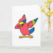 Papagei beim Hip Hop Dance Dab Karte (Gelbe Blume)