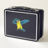 Papagei beim Hip Hop Dance Dab Metall Brotdose (Rückseite)