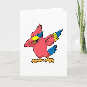 Papagei beim Hip Hop Tanz Dab Karte