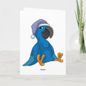 Papagei beim Schlafen mit Nachtmütze Karte (Rückseite)