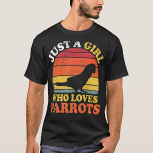 Papagei Bird Vintag nur ein Mädchen, das Papageien T-Shirt