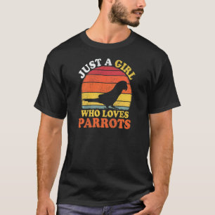 Papagei Bird Vintag nur ein Mädchen, das Papageien T-Shirt