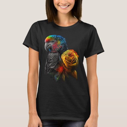 Papagei-Blume T-Shirt (Vorderseite)