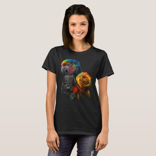 Papagei-Blume T-Shirt (Vorne ganz)