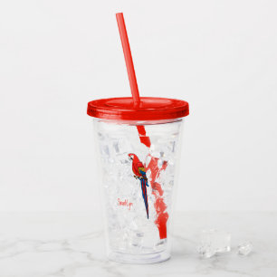 Papagei-Cartoon Acryltrinkbecher