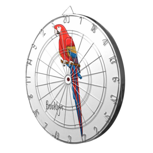 Papagei-Cartoon Dartscheibe (Vorderseite rechts)