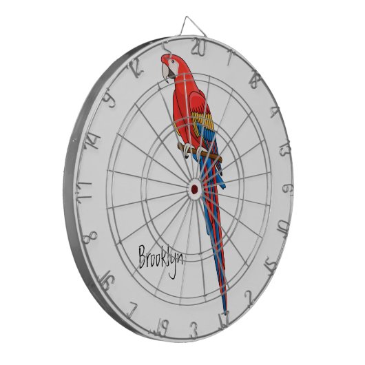 Papagei-Cartoon Dartscheibe (Vorderseite Links)