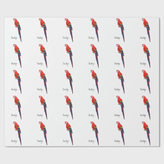 Papagei-Cartoon Geschenkpapier (Flach)