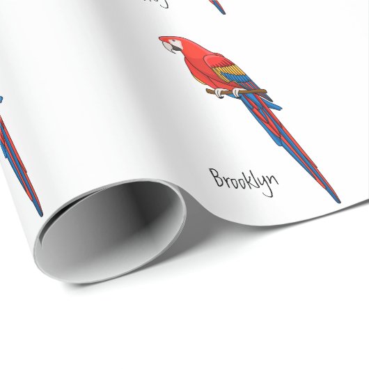 Papagei-Cartoon Geschenkpapier (Rolleneckpunkt)