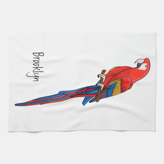 Papagei-Cartoon Geschirrtuch (Horizontal)