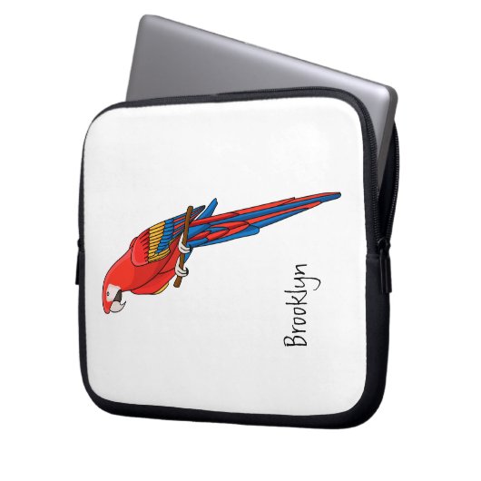 Papagei-Cartoon Laptopschutzhülle (Vorderseite Links)