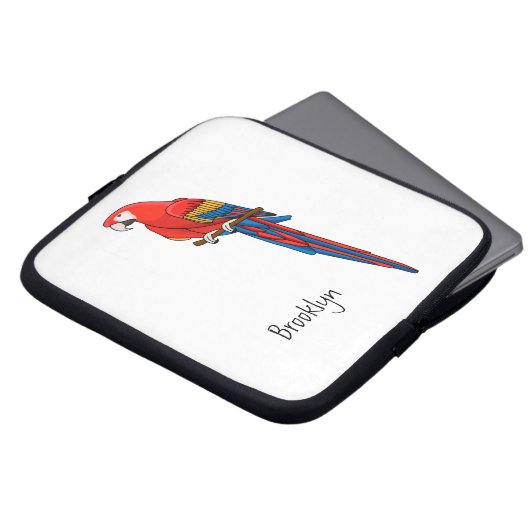 Papagei-Cartoon Laptopschutzhülle (Vorne Oben)