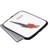 Papagei-Cartoon Laptopschutzhülle (Vorne Knopf)