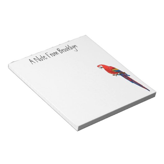 Papagei-Cartoon Notizblock (angewinkelt)