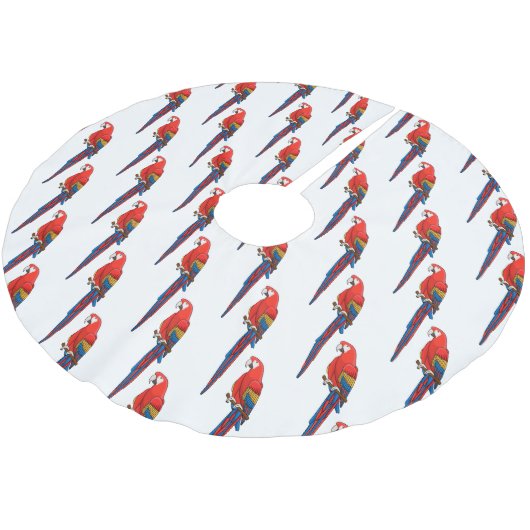 Papagei-Cartoon Polyester Weihnachtsbaumdecke (Schrägansicht)