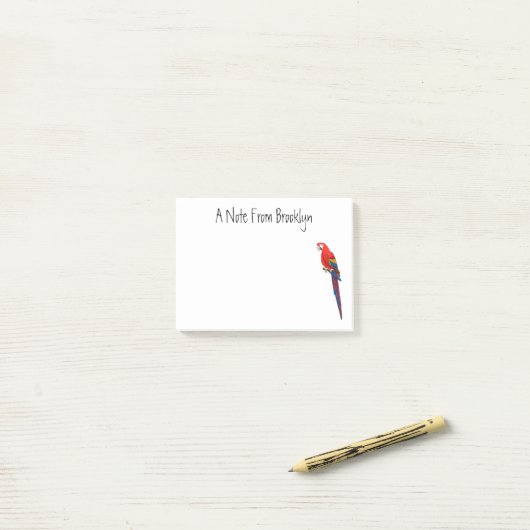 Papagei-Cartoon Post-it Klebezettel (Auf Schreibtisch)