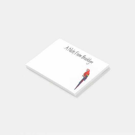 Papagei-Cartoon Post-it Klebezettel (angewinkelt)
