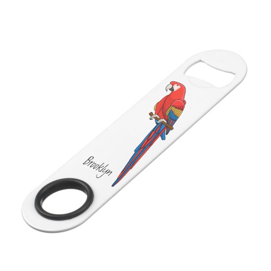Papagei-Cartoon Speed Flaschenöffner (Vorderseite Schrägansicht)