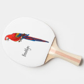 Papagei-Cartoon Tischtennis Schläger (Seitenansicht)