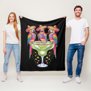 Papagei Cinco De Mayo Lustiger Trinkender Mexikani Fleecedecke