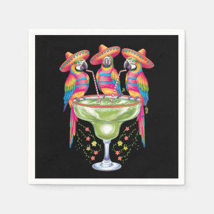 Papagei Cinco De Mayo Lustiger Trinkender Mexikani Serviette