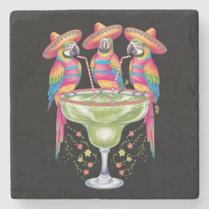 Papagei Cinco De Mayo Lustiger Trinkender Mexikani Steinuntersetzer