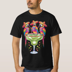 Papagei Cinco De Mayo Lustiger Trinkender Mexikani T-Shirt