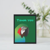 Papagei danken yous dankeskarte (Stehend Vorderseite)